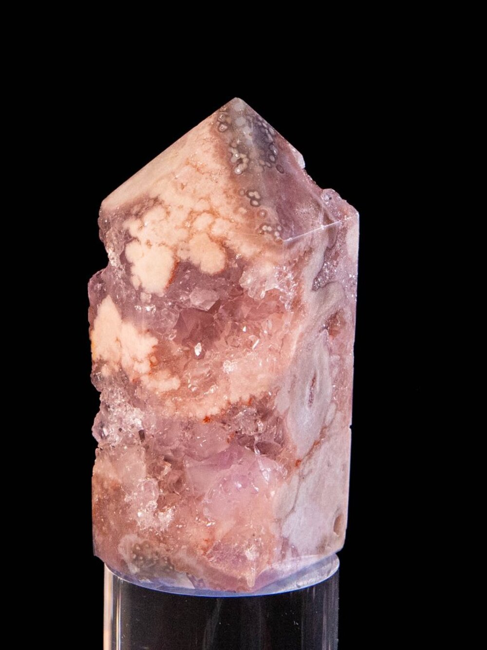 Premium AAA 368g 4" Druzy Pink Amethyst Crystal Tower Point Gift